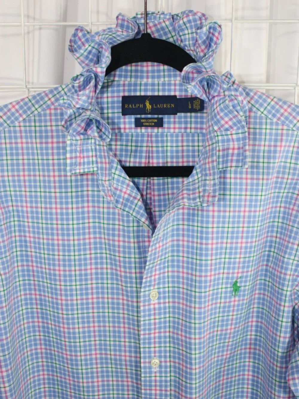 Custom Ralph Lauren Ruffle Collar Shirt – One-of-a-Kind - Picture 2 of 9